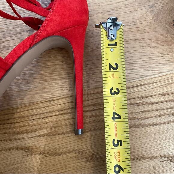 Guess Strappy Platform Stiletto Heels in Red - Picture 5 of 8